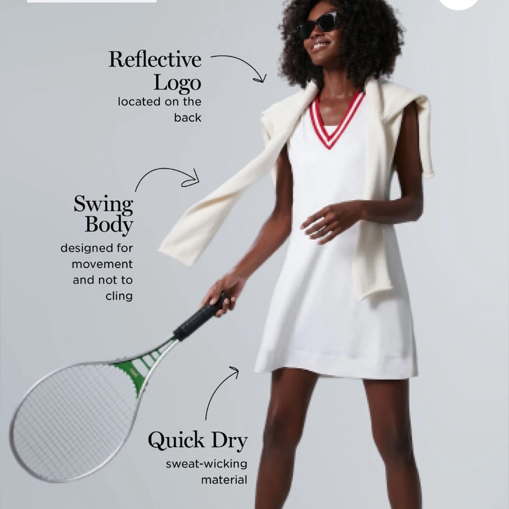 NWT Tuckernuck White and Retro Red Suzanne Tennis Dress. Size XL